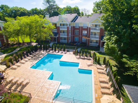 Aerial View OF Pool And Surroundings at Residence at White River, Indiana, 46228