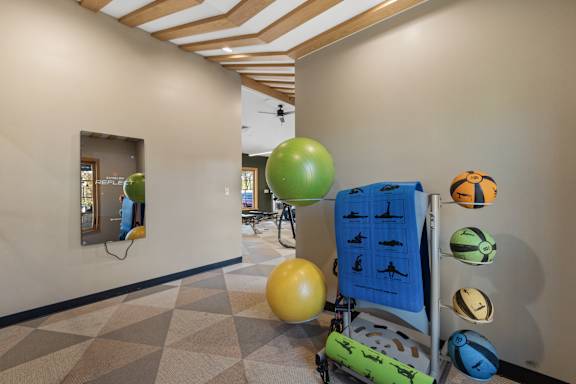 a room with balloons and a stroller and a suitcase at The Winds at Poplar Creek Apartments , Illinois 60194