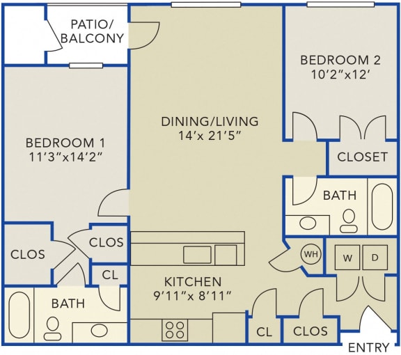Floor Plan  Two bedroom apartment