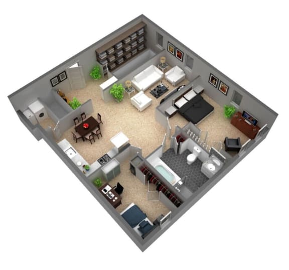 a floor plan of a apartment with a bedroom and living room