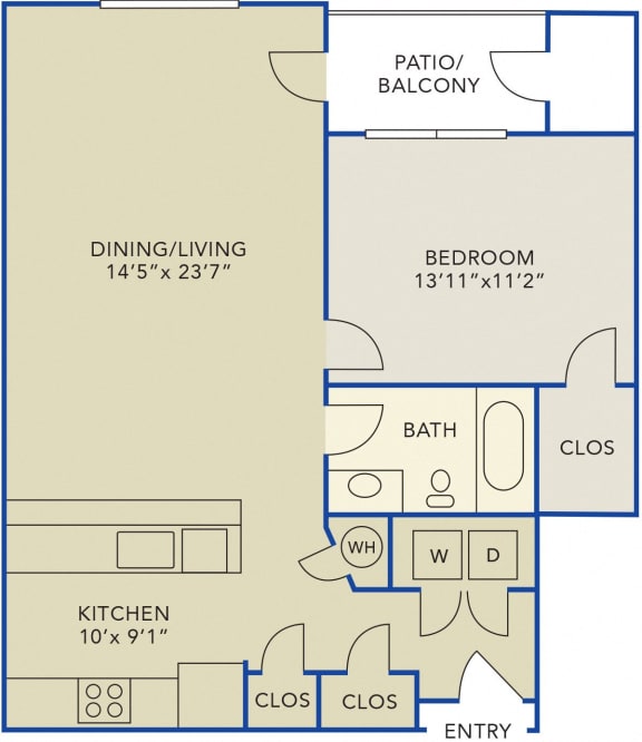 New Construction one bedroom apartment flat