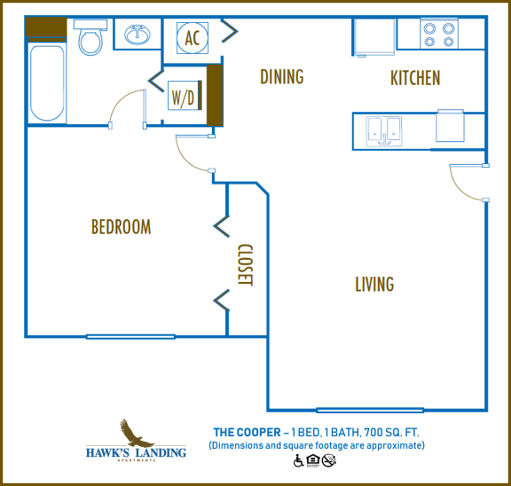 One bedroom 1 bath at Hawk's Landing Apartments, Fort Myers, FL, 33907
