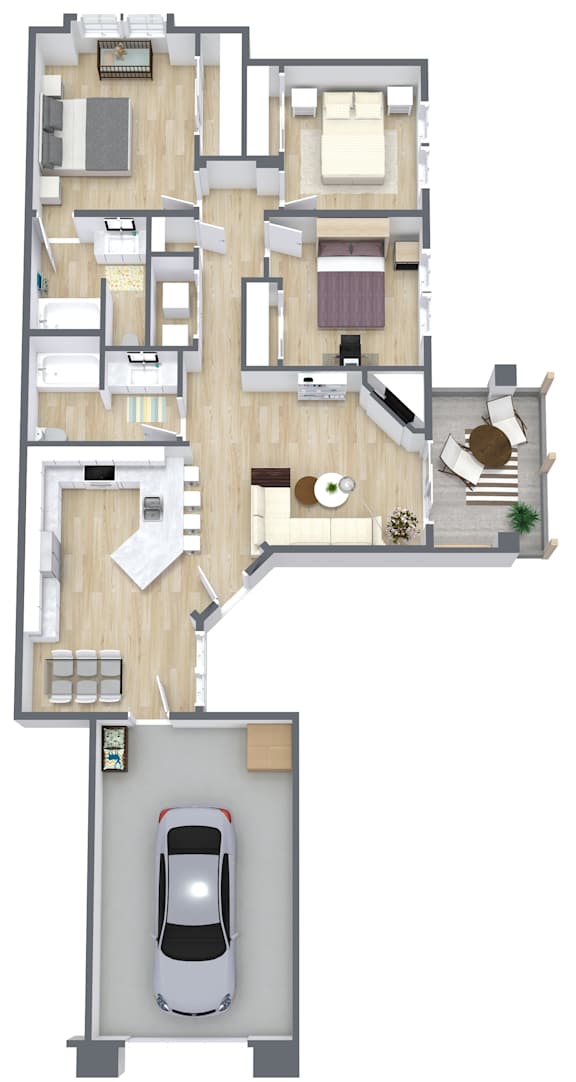 3 Bed 2 Bath Floor Plan at Cottages at Laguna, California, 95823