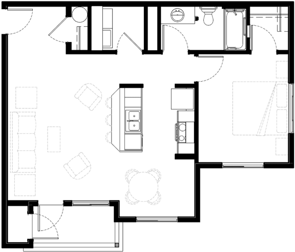 Novo on 52nd 2D floor plan of A2