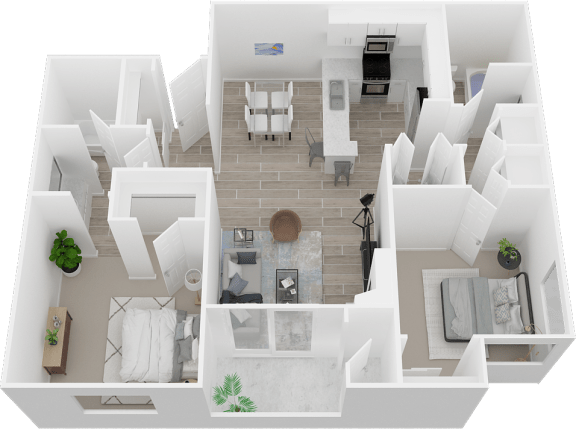 Two bedroom floor plan l The Arlo Apartments in Citrus Heights, CA