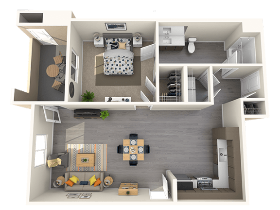One bedroom floor plan One bedroom floor plan at ARISTA APARTMENT HOMES, Las Vegas, NV