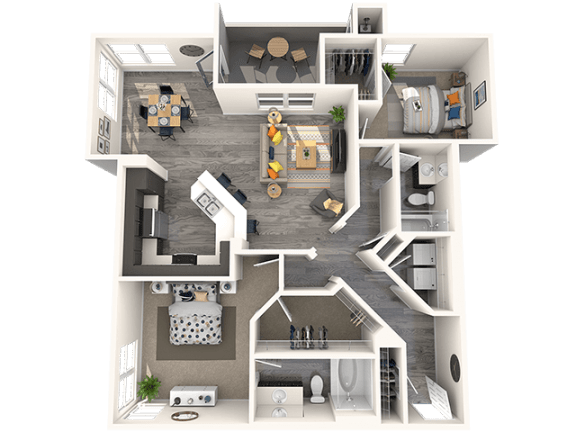 2 bed 2 bath B at THE GALLERYAPARTMENT HOMES, Las Vegas, NV