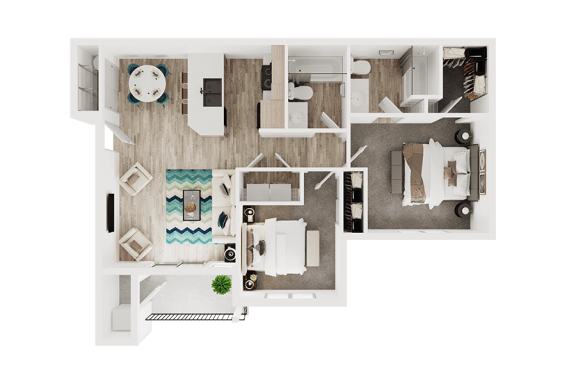 Two bedroom floor plan  at SPENCER PLACE, POST FALLS, ID