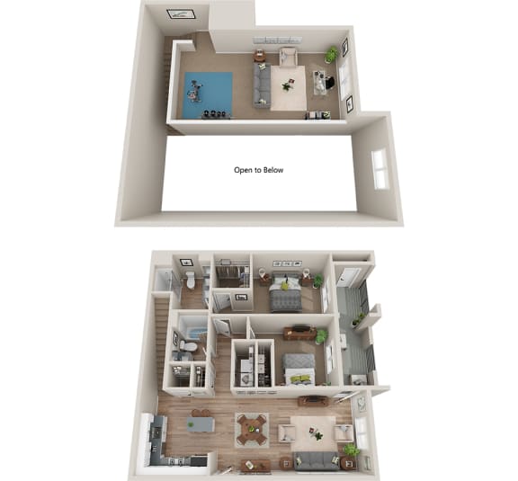 a house is shown with two different views of its floor plans at BASE APARTMENT HOMES, LAS VEGAS Nevada