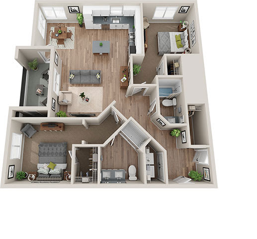 2 bed 2 bath C at BASE APARTMENT HOMES, LAS VEGAS, Nevada