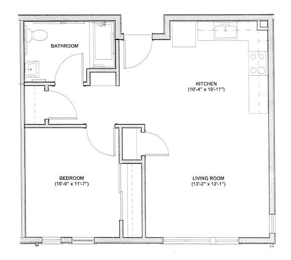 One Bedroom Floor Plan at Bridge Meadows Beaverton 55+, Beaverton Oregon
