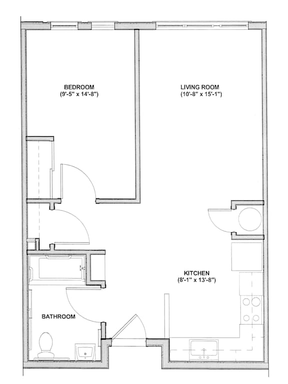 1 Bed 1 Bath Floor Plan at Bridge Meadows Beaverton 55+, Beaverton