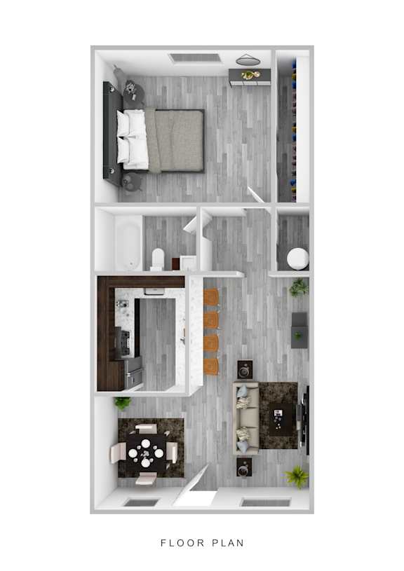 1Bed 1Bath Floor Plan at Dash Apartments, Nevada