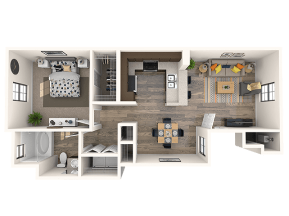 Bristol Floor Plan at EVERETT APARTMENT HOMES, Las Vegas, 89113