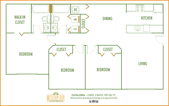 3 bed 2 bath at Mission Bay Apartments, Florida