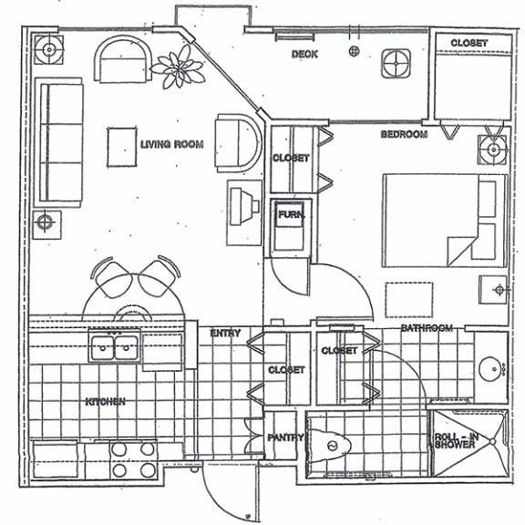 Floor Plan  1 Bedroom 1 Bath floorplan