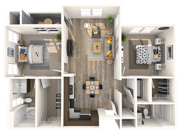 2 bed 2 bath A at THE SOLANA APARTMENT HOMES, Las Vegas, NV, 89148