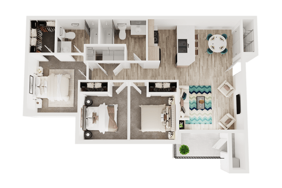 Three bedroom floor plan at SPENCER PLACE, Idaho