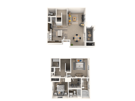 Emerson Floor Plan at EVERETT APARTMENT HOMES, Las Vegas, 89113