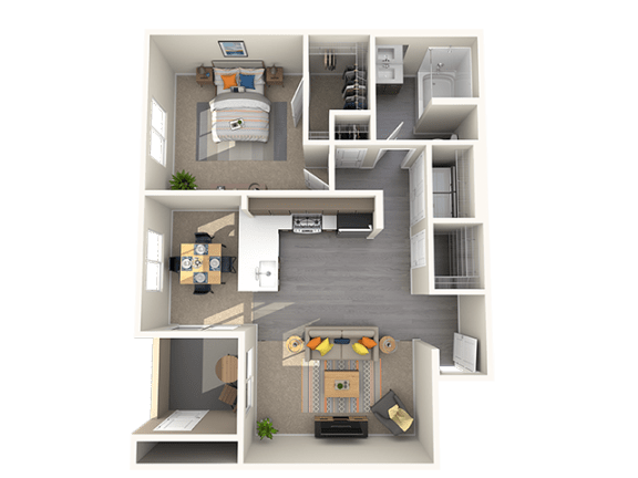 One bedroom floor plan One bedroom floor plan at ARISTA APARTMENT HOMES, Nevada, 89183