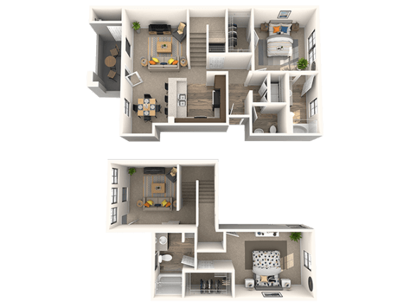 Kingston Floor Plan at EVERETT APARTMENT HOMES, Las Vegas, NV, 89113