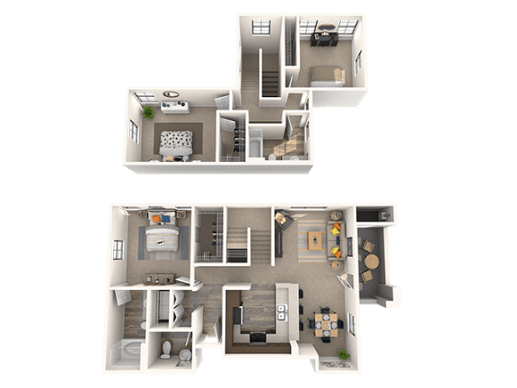 Logan Floor Plan at EVERETT APARTMENT HOMES, Las Vegas, NV, 89113