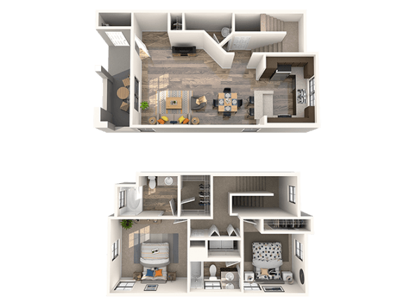 Stoneham Floor Plan at EVERETT APARTMENT HOMES, Nevada, 89113