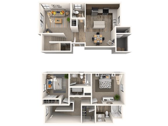Wilson Floor Plan at EVERETT APARTMENT HOMES, Las Vegas, 89113