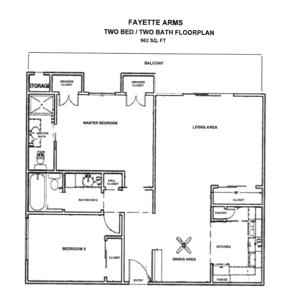 Fayette floorplan at FAYETTE ARMS, MOUNTAIN VIEW California