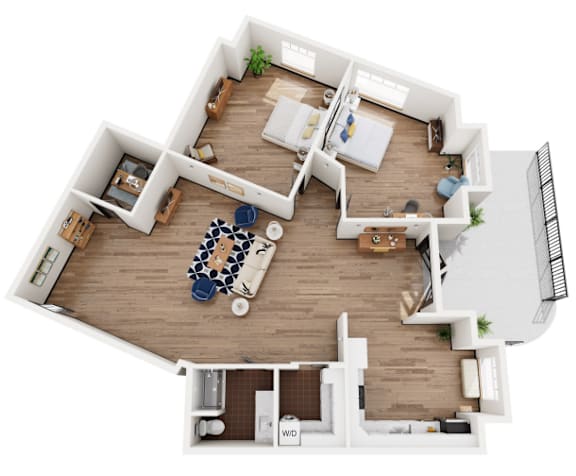 2 Bed 1 Bath Floor Plan at Fairview Village Homes, Fairview, 97024