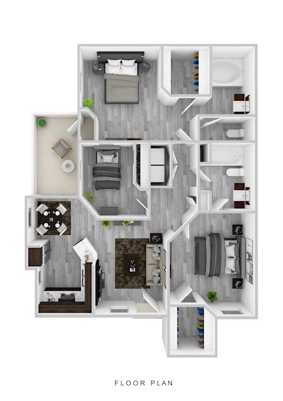 Flux Floor Plan at Spin Apartments, Las Vegas, NV, 89110