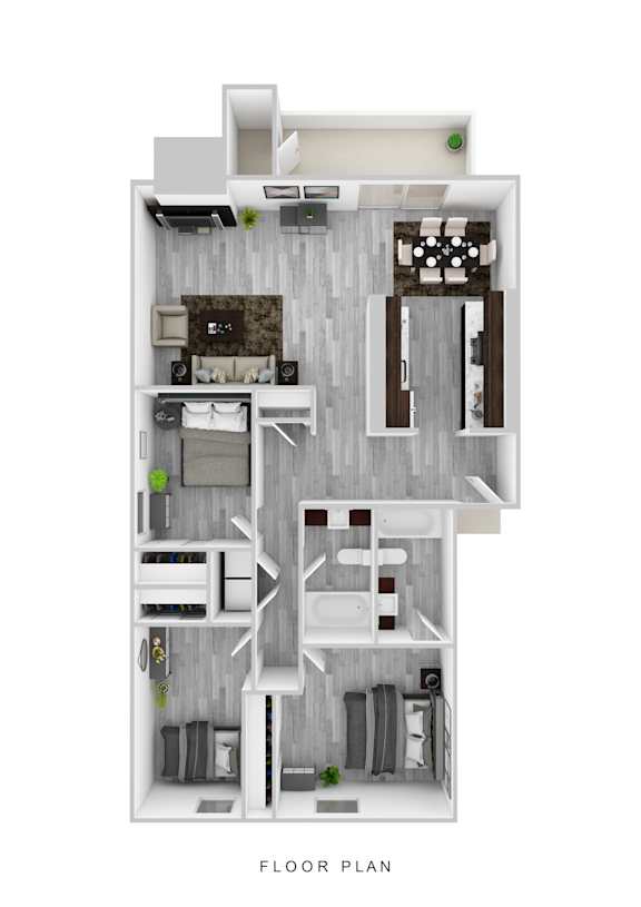 3Bd 2Bth Floor Plan at Jolt Apartments, Las Vegas, NV