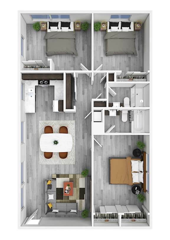 Flux Floor Plan at Zoom Apartments, Las Vegas