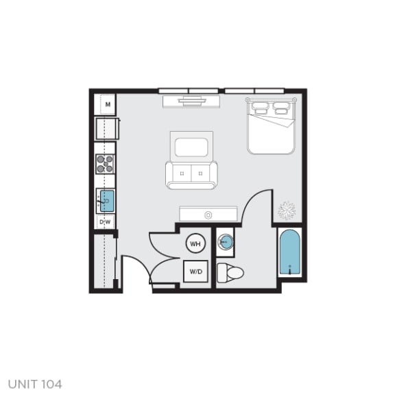 Market Club apartments 04 ST 399 Sqft floor plan