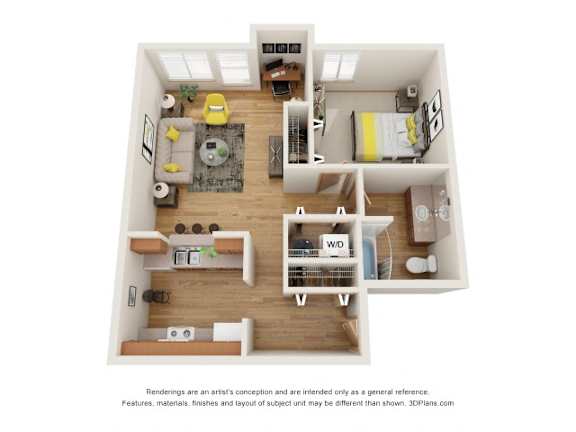 Charles Court Floor Plan at Fairview Village Apartments, Fairview