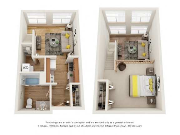 Market Drive Floor Plan at Fairview Village Apartments, Fairview, 97024