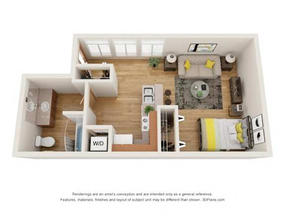 Park Lane Floor Plan at Fairview Village Apartments, Fairview, 97024