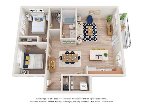 C Floor Plan at Fairview Village Homes, Fairview, OR