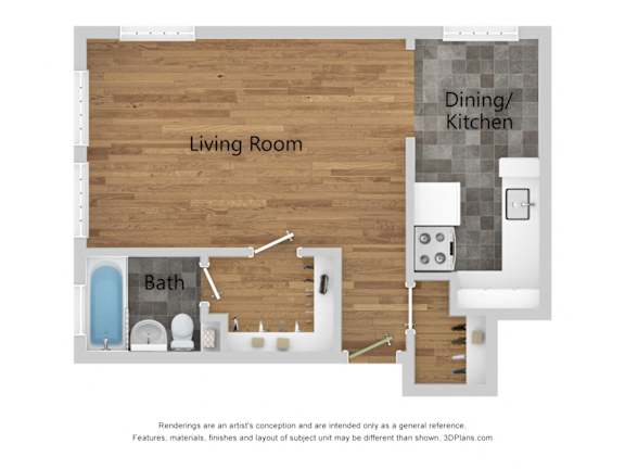 The Jackson Floor Plan at Palladian Apartments, Portland ?