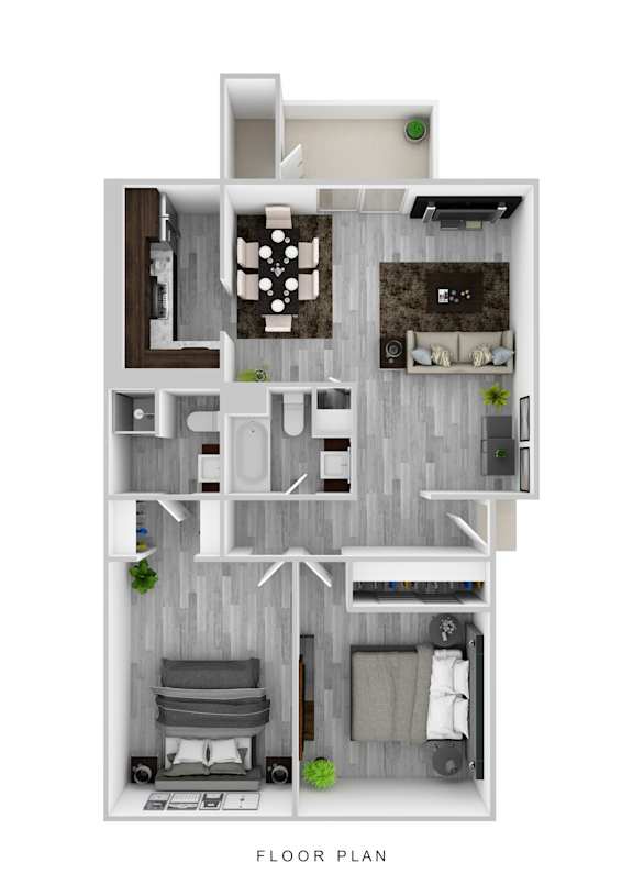 2Bed 2Bath Floor Plan at Jolt Apartments, Las Vegas, NV, 89119
