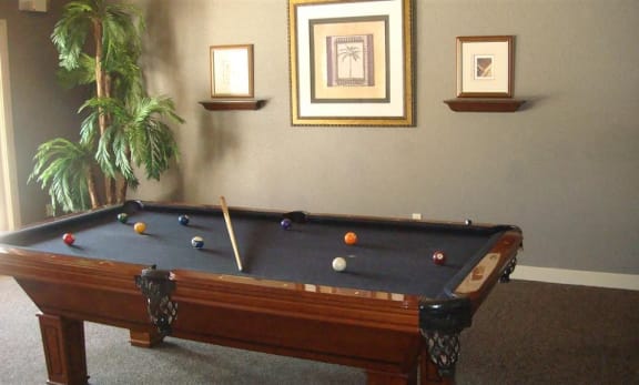game room with pool table at Mission Bay Apartments, Rockledge