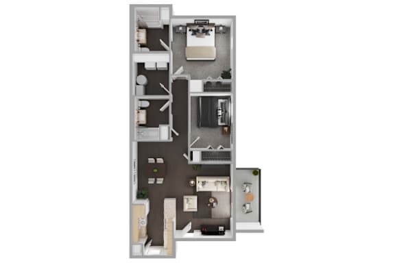 2Bed 2Bath Floor Plan at THE PALMS AT VERO BEACH, VERO BEACH, Florida