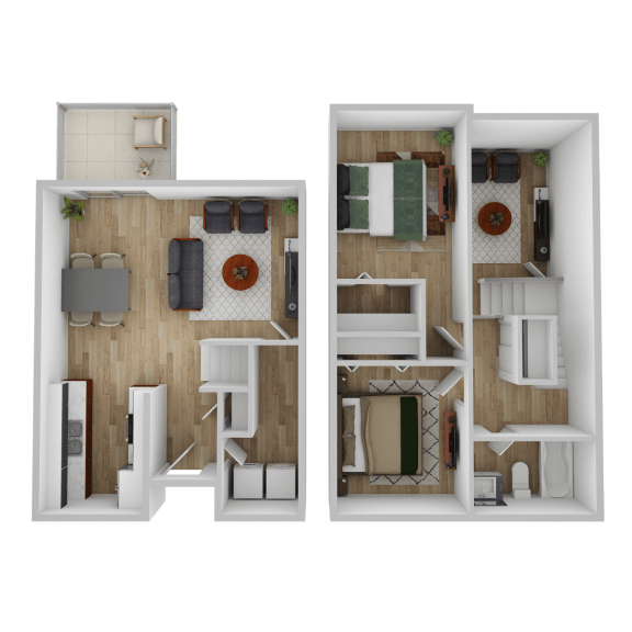2 bedroom floor plan  the residences at sawmill park apartments in at Quail Run Apartments, Vancouver, Washington