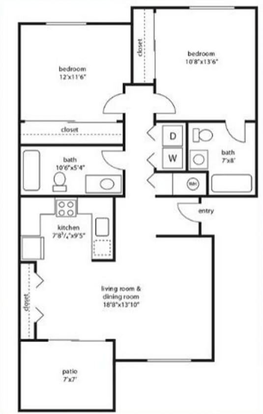 the plan of the floor plan of a small house at Troutdale Terrace, Oregon 97060