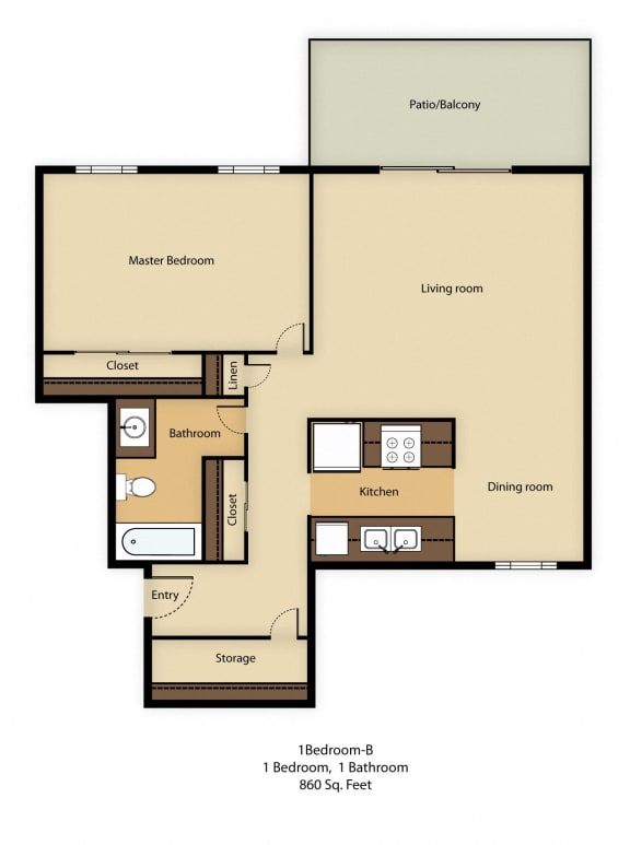 a floor plan of two bedrooms with a bathroom and a living room at Whisperwood, Washington 98168