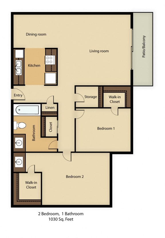 a floor plan of two bedrooms with a bathroom and a living room at Whisperwood, Seattle