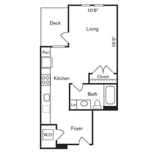 Studio 1 bath B at Two 10 by Vintage, Washington