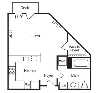 Studio 1 bath at Two 10 by Vintage, Shoreline, Washington
