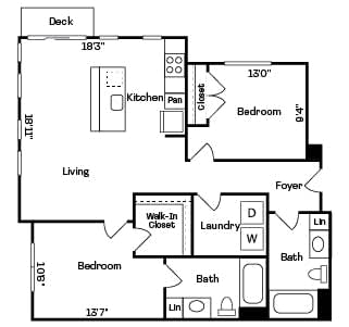 2 bed 2 bath E at Two 10 by Vintage, Shoreline