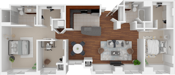 Unit-4 Two bedroom floor plan